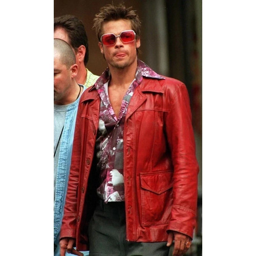 Zee brad pitt red leather - brad,